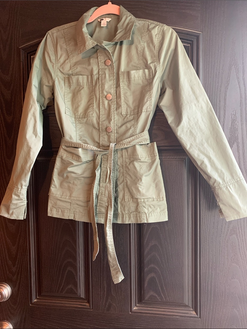 Cato Lightweight Sage Green Utility Jacket with Tie Belt
